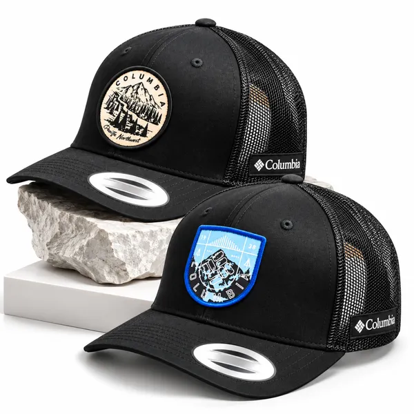 Columbia Black Mesh Trucker Cap – 2-Piece Outdoor Adventure Combo Set
