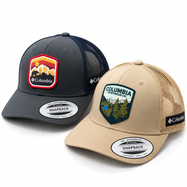 Columbia Mountain Explorer Trucker Cap Combo – Premium Charcoal & Sand Outdoor Lifestyle Caps