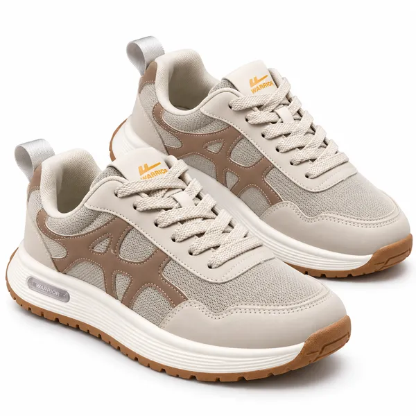 Premium White & Beige Casual Running Shoes – Imported Men’s Sneakers