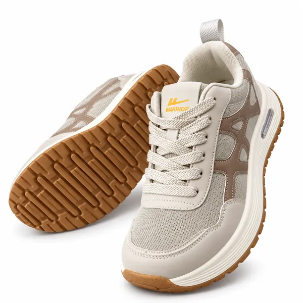 Premium White & Beige Casual Running Shoes – Imported Men’s Sneakers
