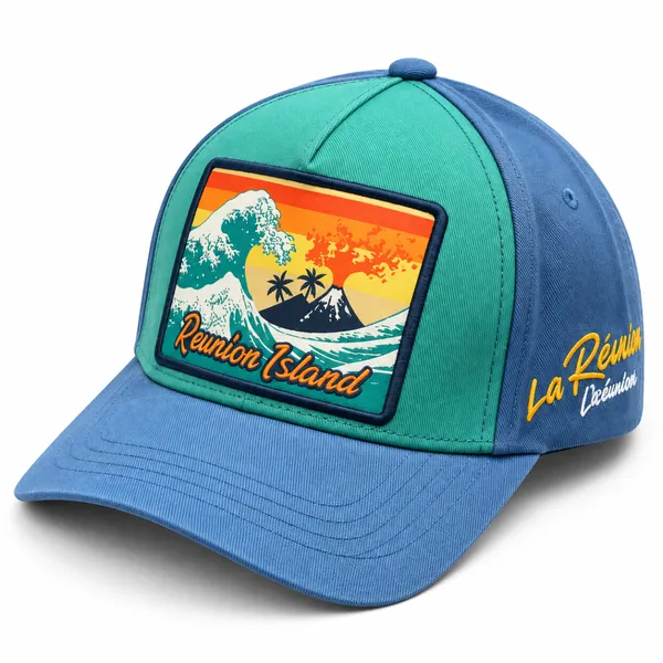 PARDON Premium Blue Tropical Patch Embroidered Cap – La Réunion Lifestyle Accessory