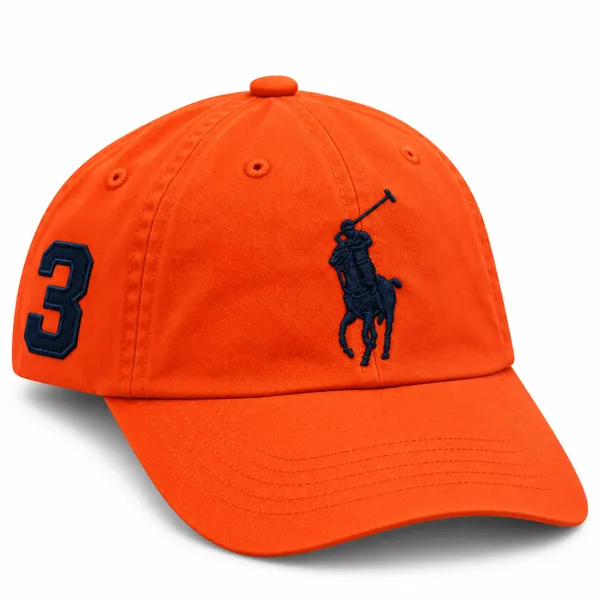 Premium Orange POLO Embroidered Cap with Leather Back Strap