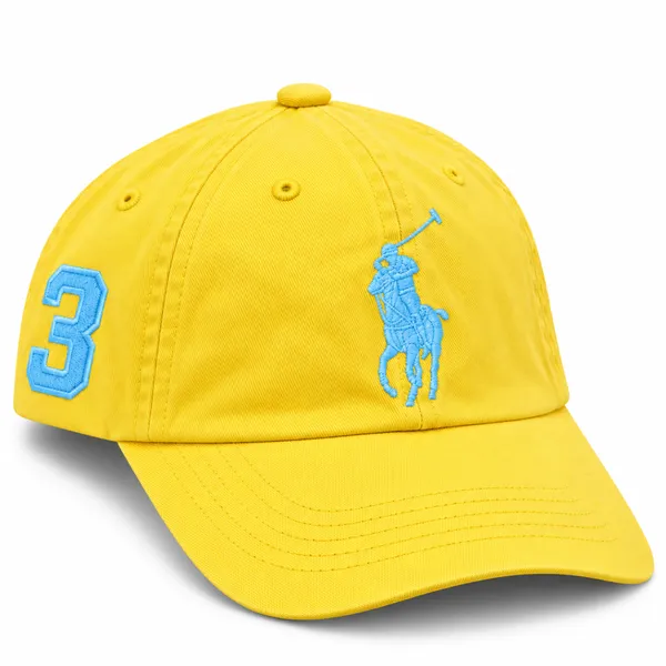 POLO Yellow Embroidered Cap with Leather Back Strap