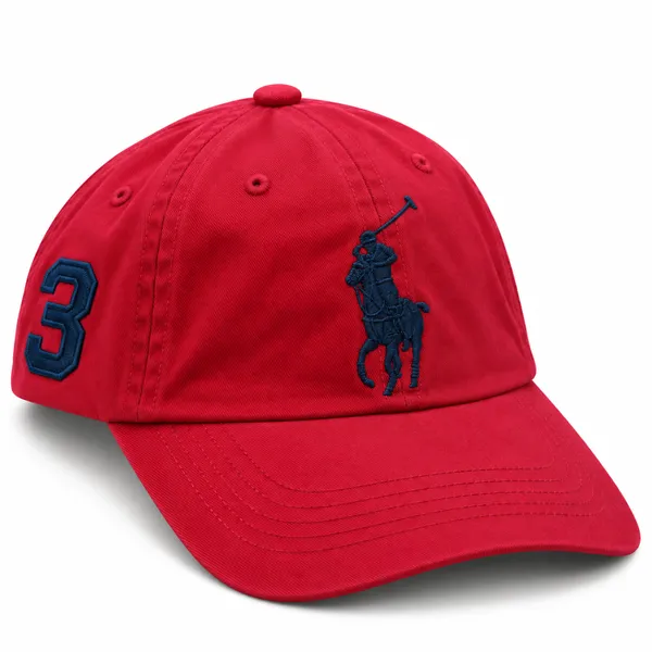 Premium Red POLO Embroidered Cap with Leather Back Strap