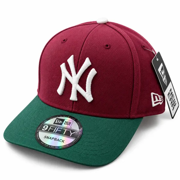 Premium Maroon & Green NY Embroidered Snapback Cap – 9FIFTY Style Baseball Cap