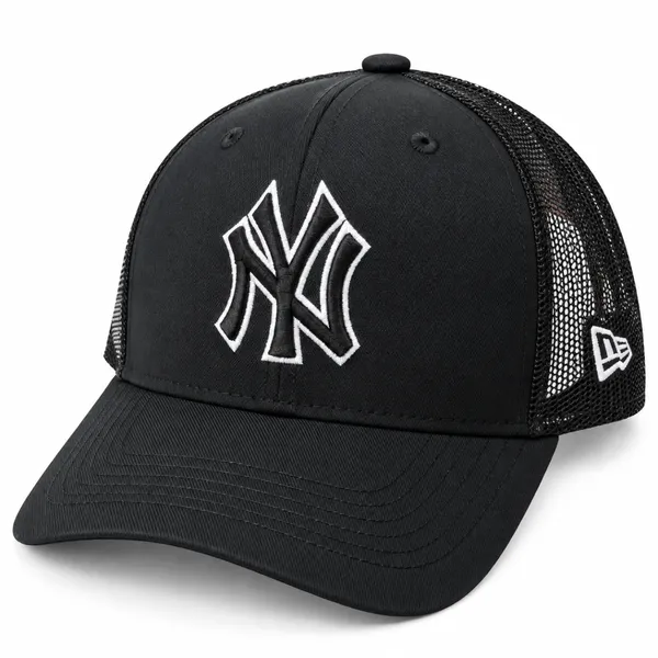 New Era 9FORTY New York Yankees Black Trucker Cap