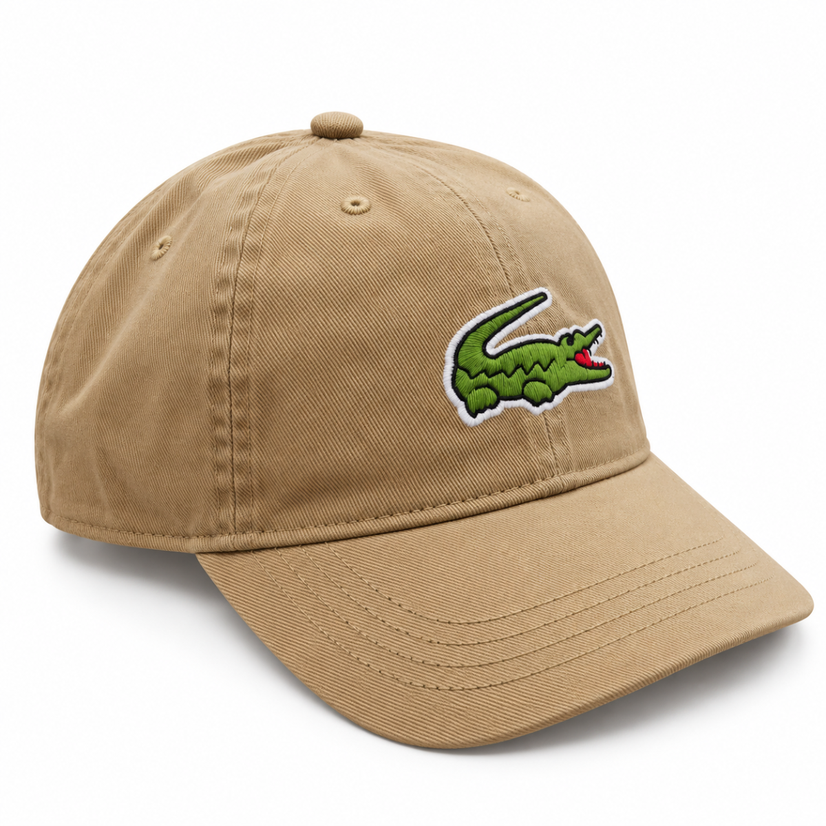 Khaki Crocodile Logo Baseball Cap – Premium Embroidered Casual Lifestyle Cap