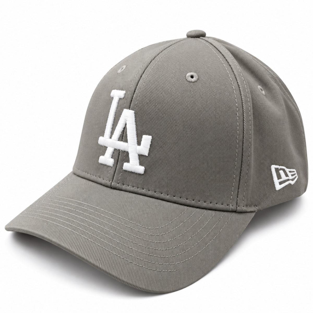 Grey LA Logo Fitted Cap – Premium Embroidered Baseball Streetwear Cap
