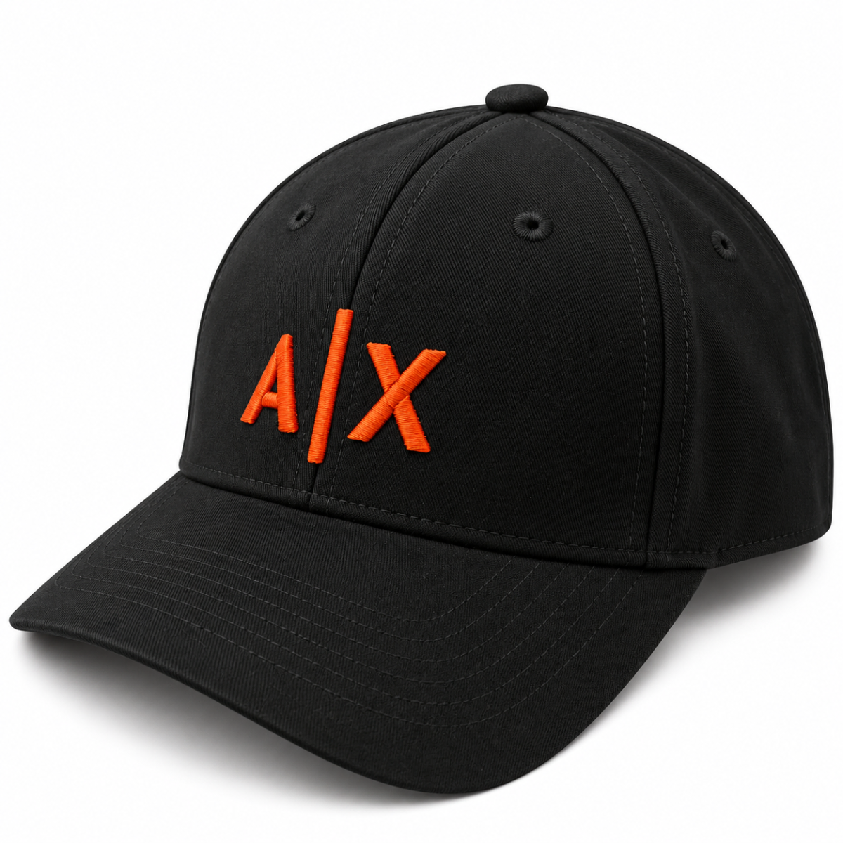 Armani Exchange A|X Black Baseball Cap with Orange Logo – Premium Lifestyle Headwear