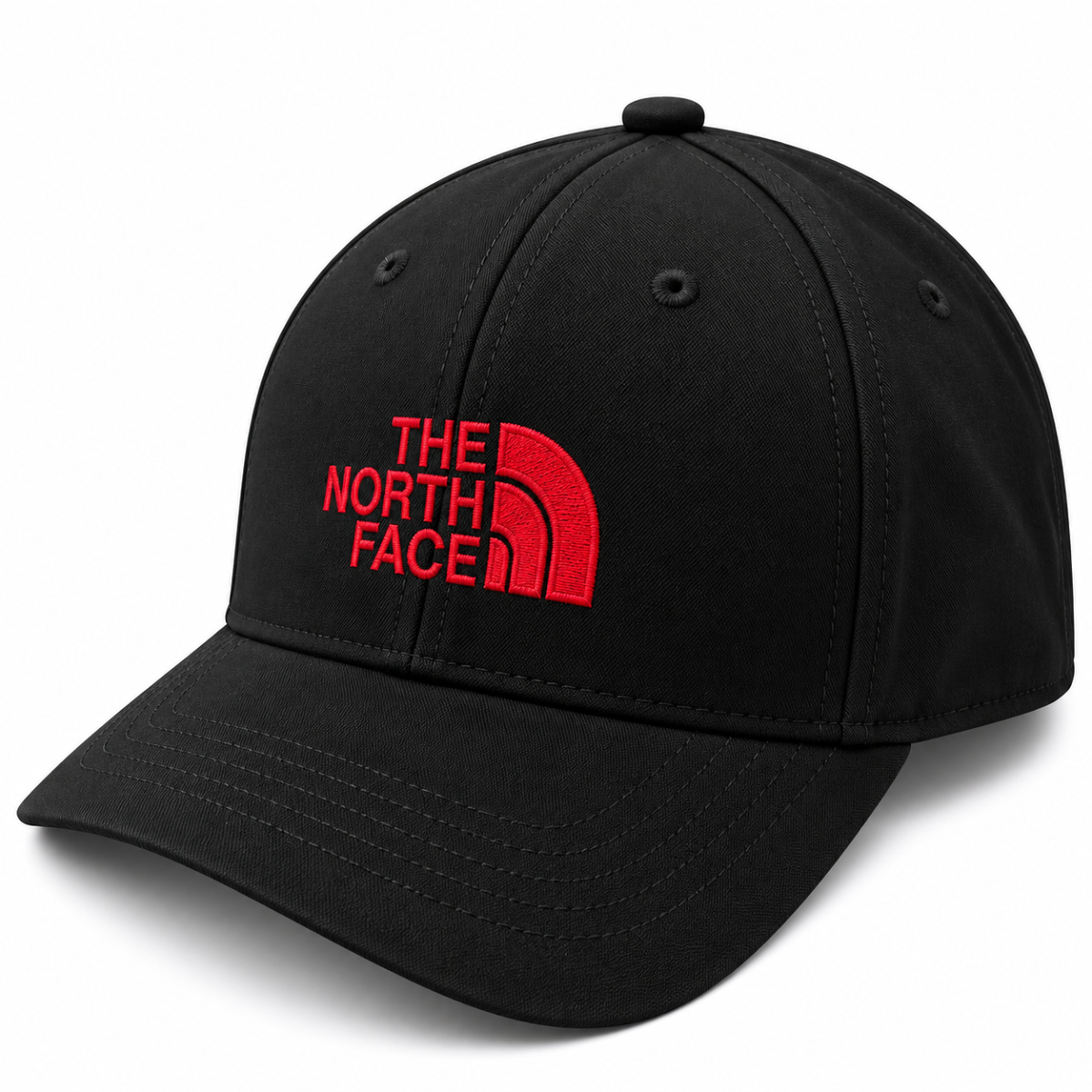 The North Face Black Baseball Cap with Red Logo – Premium Outdoor & Streetwear Cap