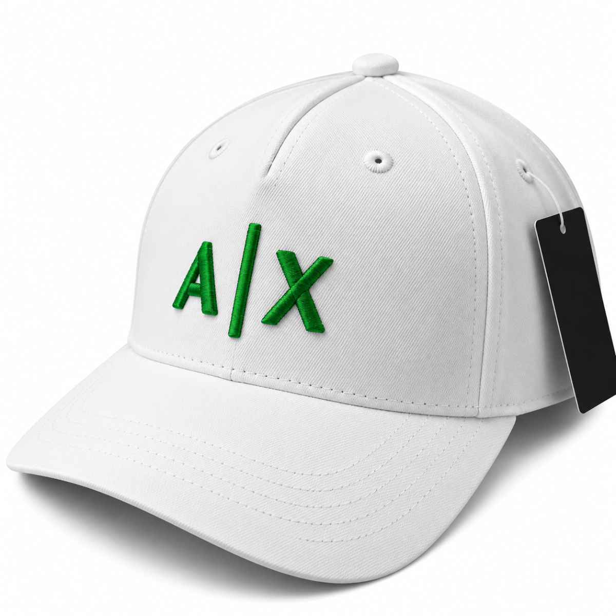 Armani Exchange A|X White Baseball Cap with Green Logo – Premium Lifestyle Cap