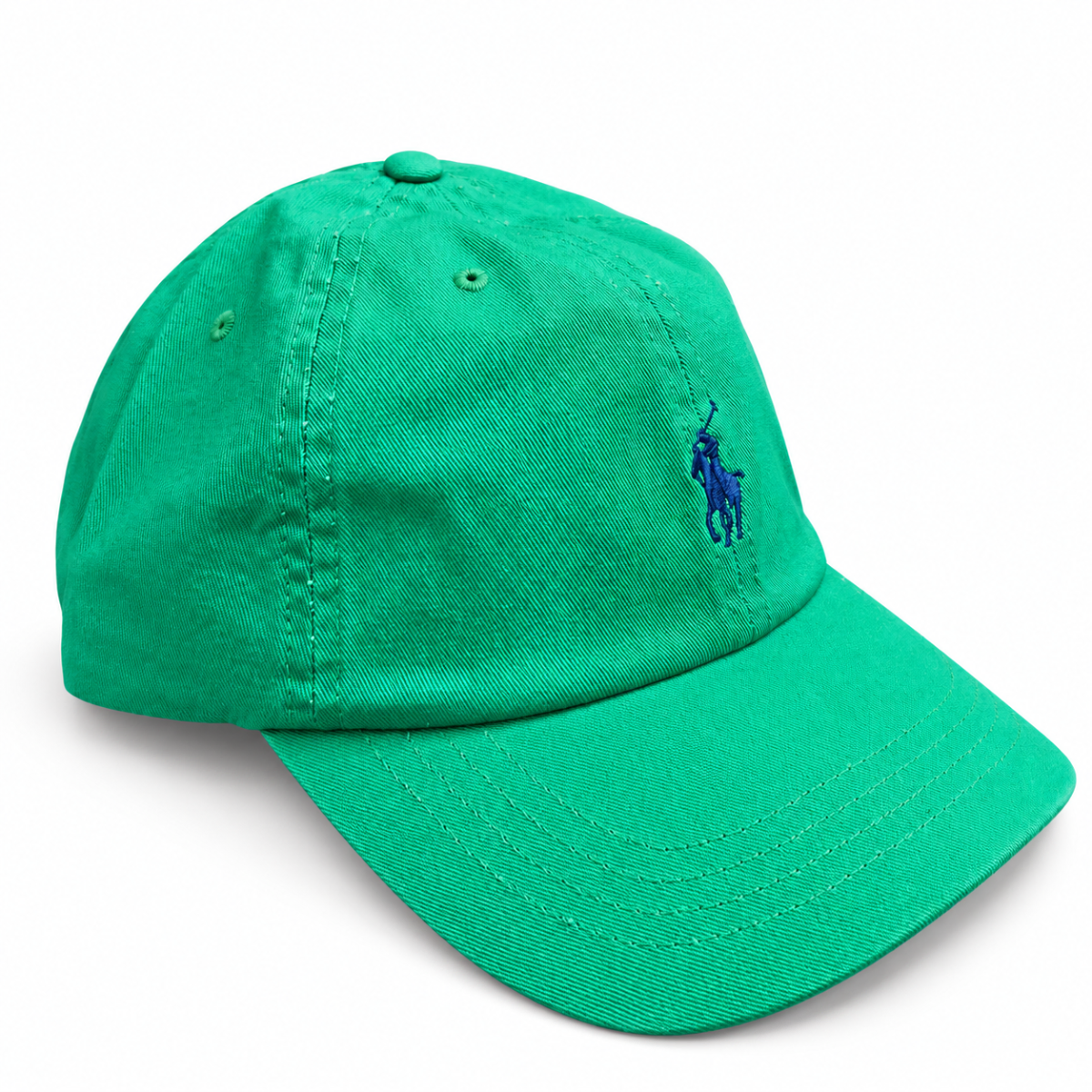 Turquoise Polo Player Embroidered Baseball Cap