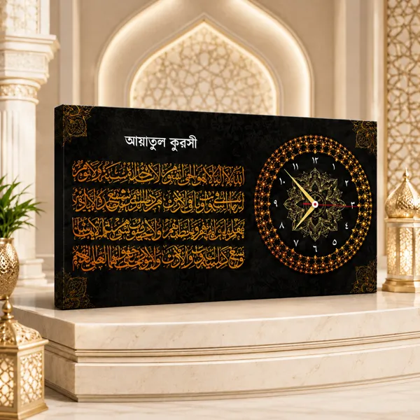আয়াতুল কুরসি ক্যালিগ্রাফি ক্লক (C-166)