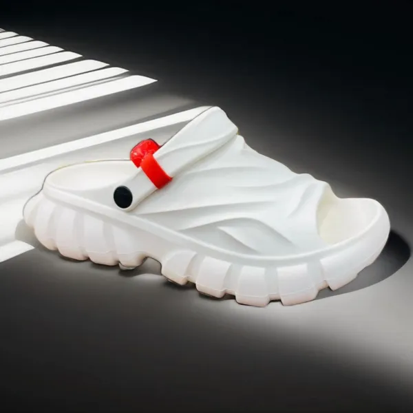 Men’s White Chunky Slides with Strap