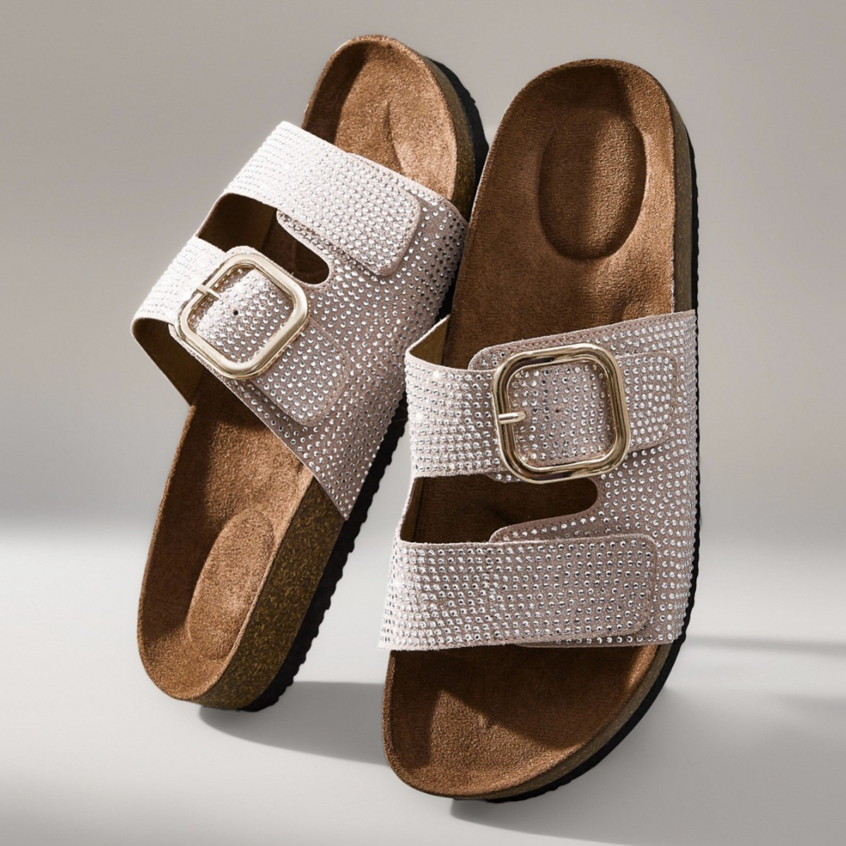 RHINESTONE METAL BUCKLE, DOUBLE BUCKLE