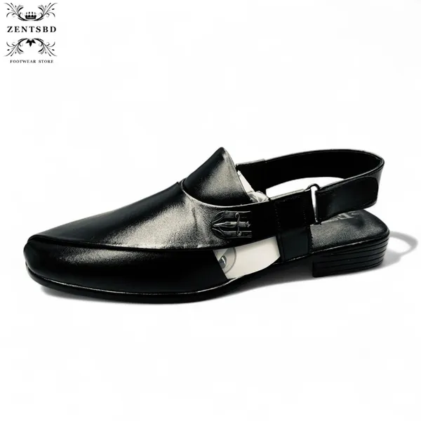 Genuine leather back stap sandals