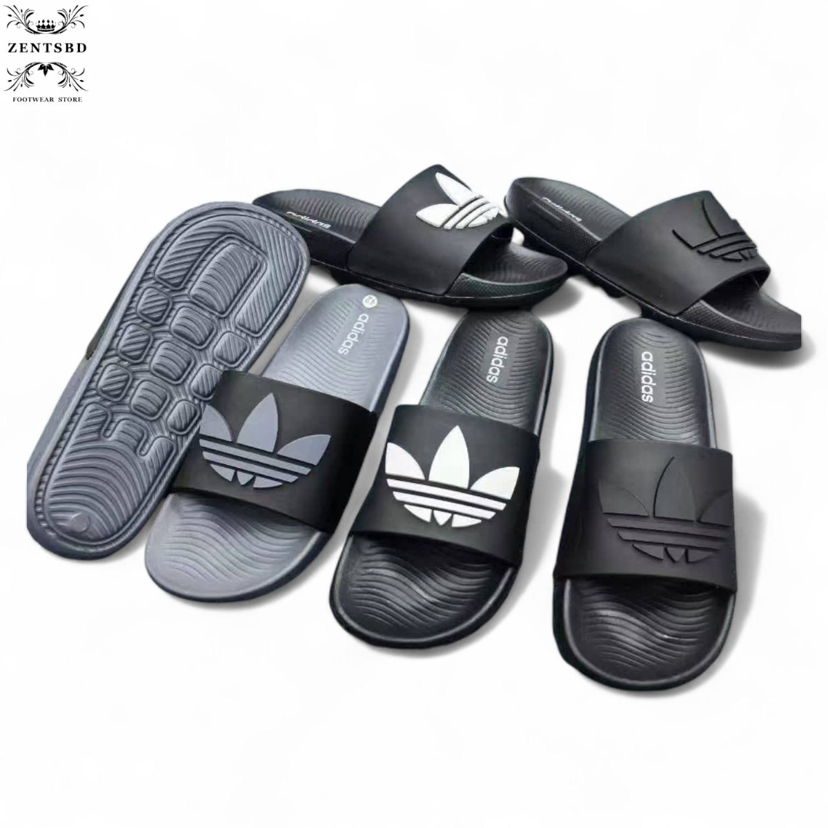 Adidas Style Black Comfort Slide Sandals for Men