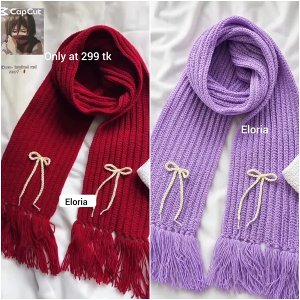 ❤️ প্রি-অর্ডার: ২ পিস Mikasa Scarf  কম্বো — মাত্র ৫৯৮৳