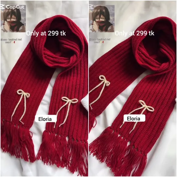 ❤️ প্রি-অর্ডার: ২ পিস Mikasa Scarf  কম্বো — মাত্র ৫৯৮৳   
