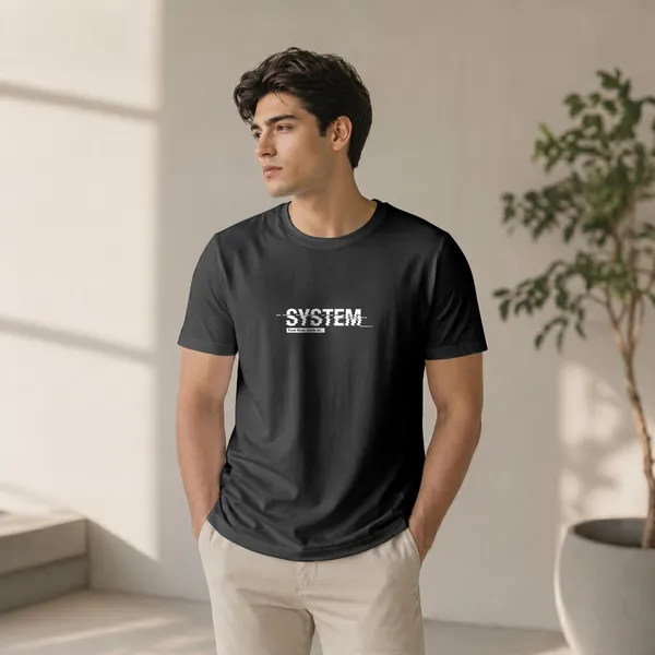 Men's Premium Black T-shirt - System Error