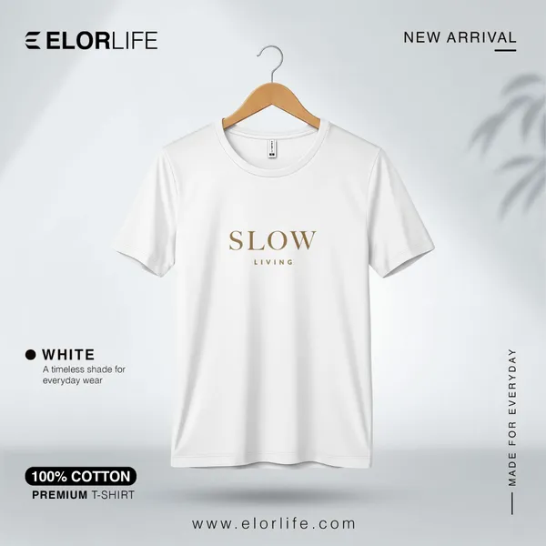 Men's Premium White T-shirt - SLOW