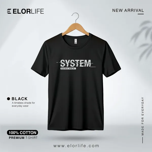Men's Premium Black T-shirt - System Error