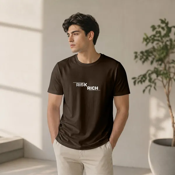 Men's Premium Black & Mocha brown T-Shirt 2-pcs Combo