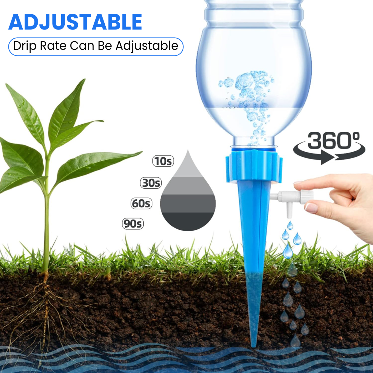 10 Pcs Water Drip Device & 1 Box Plant Nutrition Bar