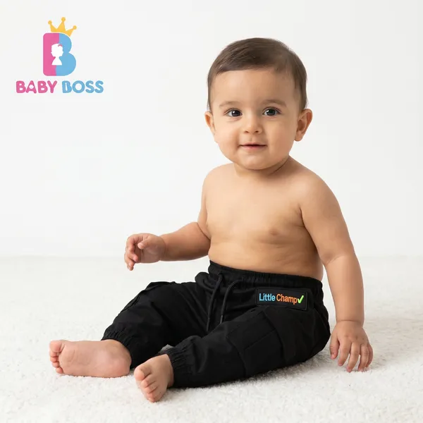 Baby Boss Premium Z-Black Casual Cargo Pants for Boys