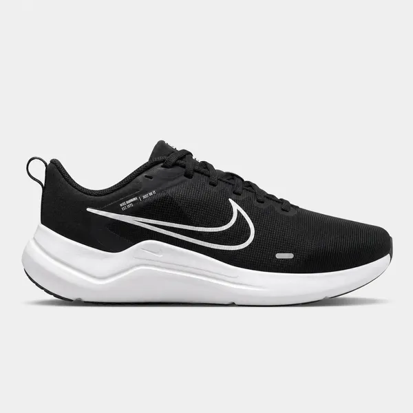 black and white Nike Downshifter 12 running shoes