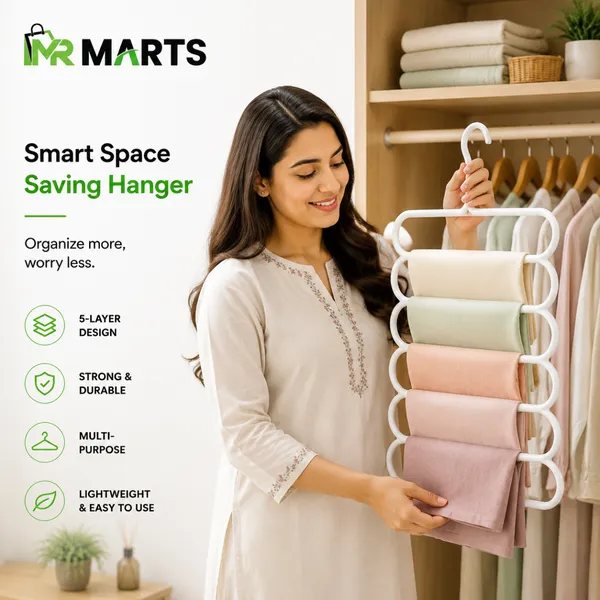 5-Layer Space Saving Hanger – Multi-Purpose Clothes Organizer