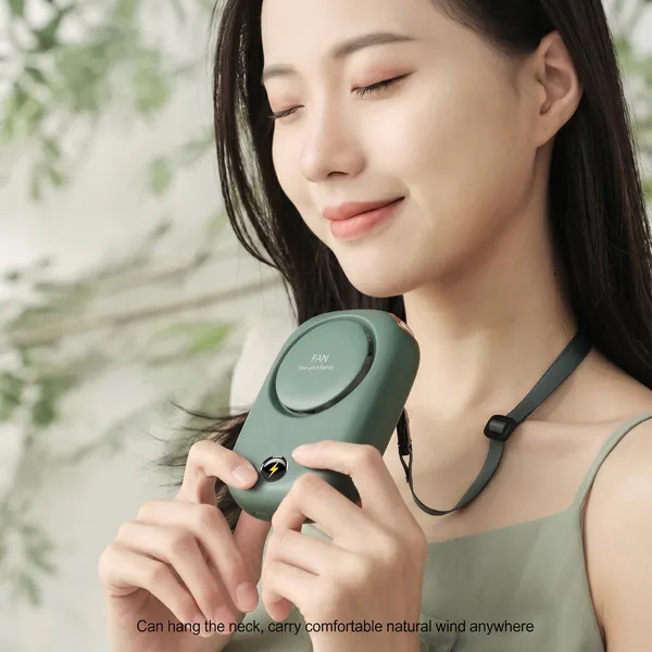 Mini Portable Waist Hanging Fan, Neck Fans with Adjustable USB Rechargeable Cooling Fan