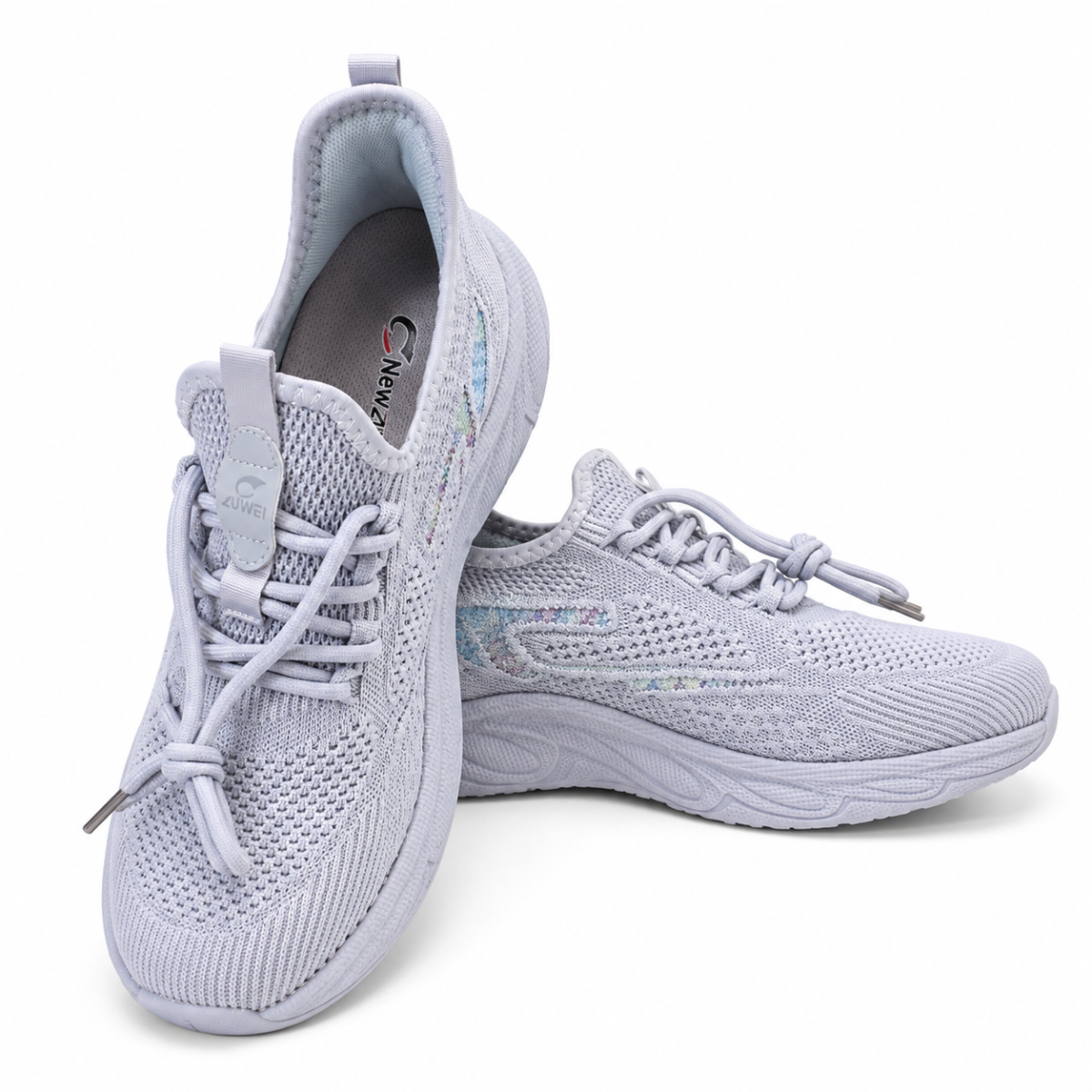 Premium White Knit Running Shoes | Lightweight Breathable Sports Sneakers