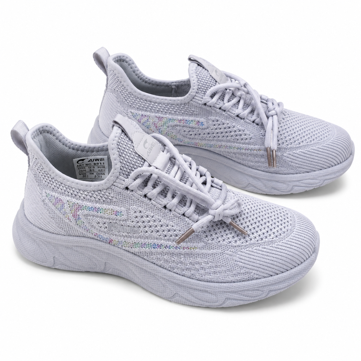 Premium White Knit Running Shoes | Lightweight Breathable Sports Sneakers
