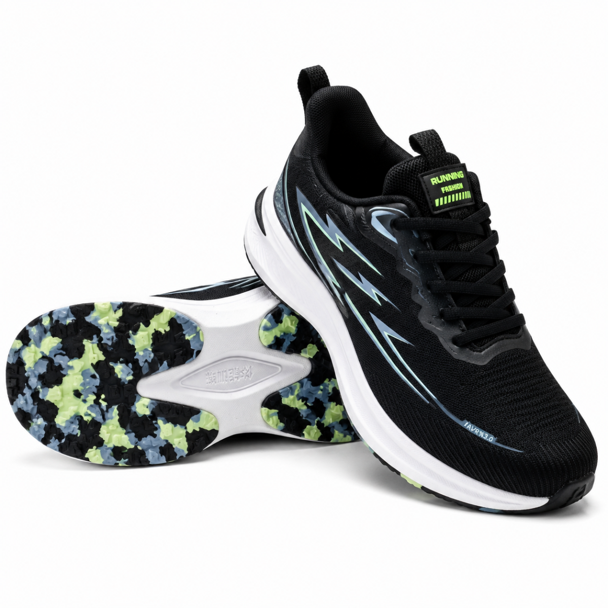 Premium Black Running Shoes | Lightweight Breathable Sports Sneakers