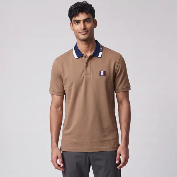 LIGHT BROWN SIGNATURE FIT POLO SHIRT