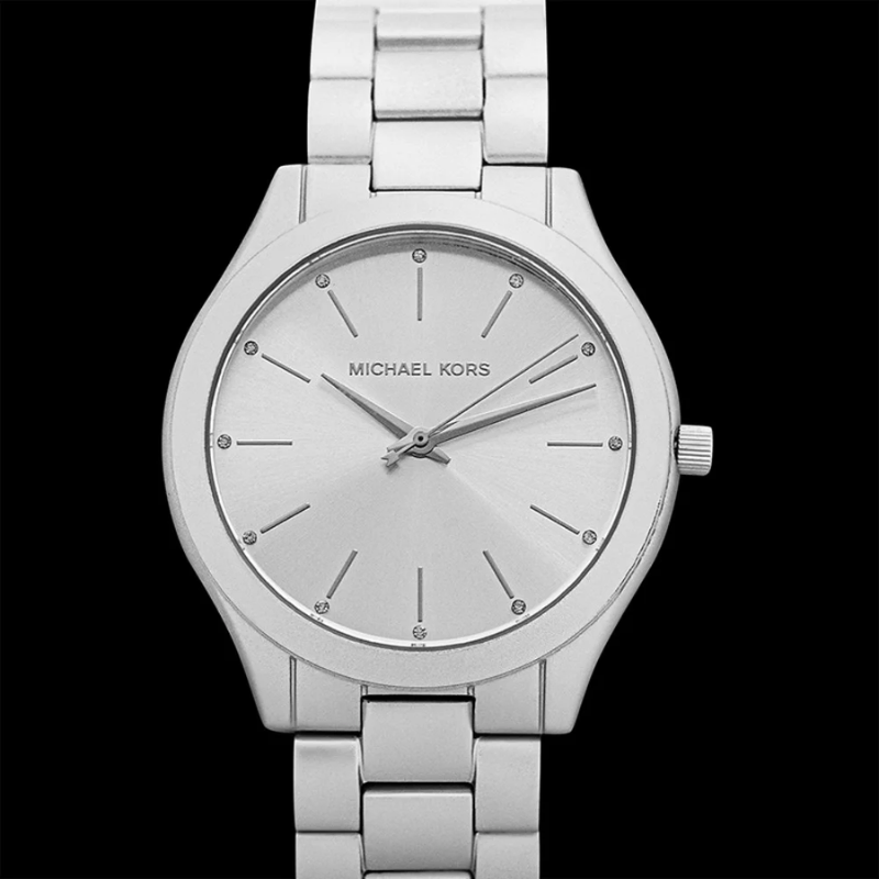 Michael Kors Slim Runway Silver Steel Strap Watch - My Watch