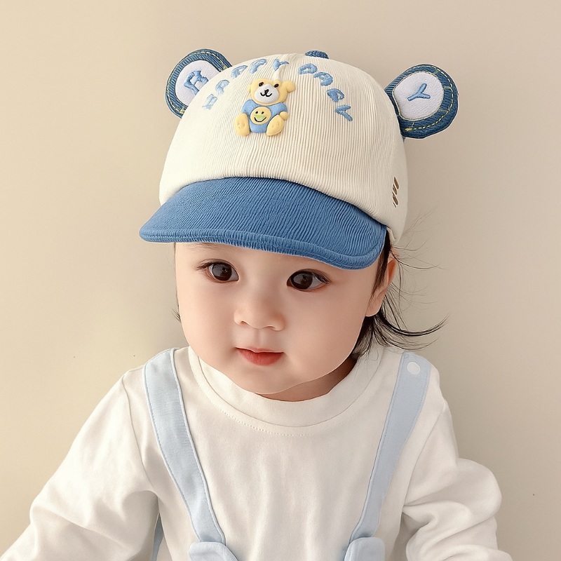 Happy Baby Teddy Ear Cap – Soft Cotton Hat for Newborns & Toddlers ...